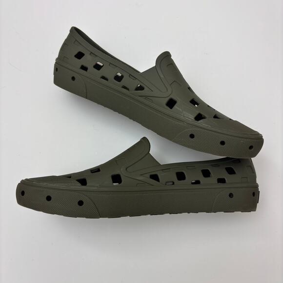 Vans Army Green Rubber Slip-on TRX Trek Water Crocs Shoes Men's 9/Women's 10.5 - Picture 8 of 8
